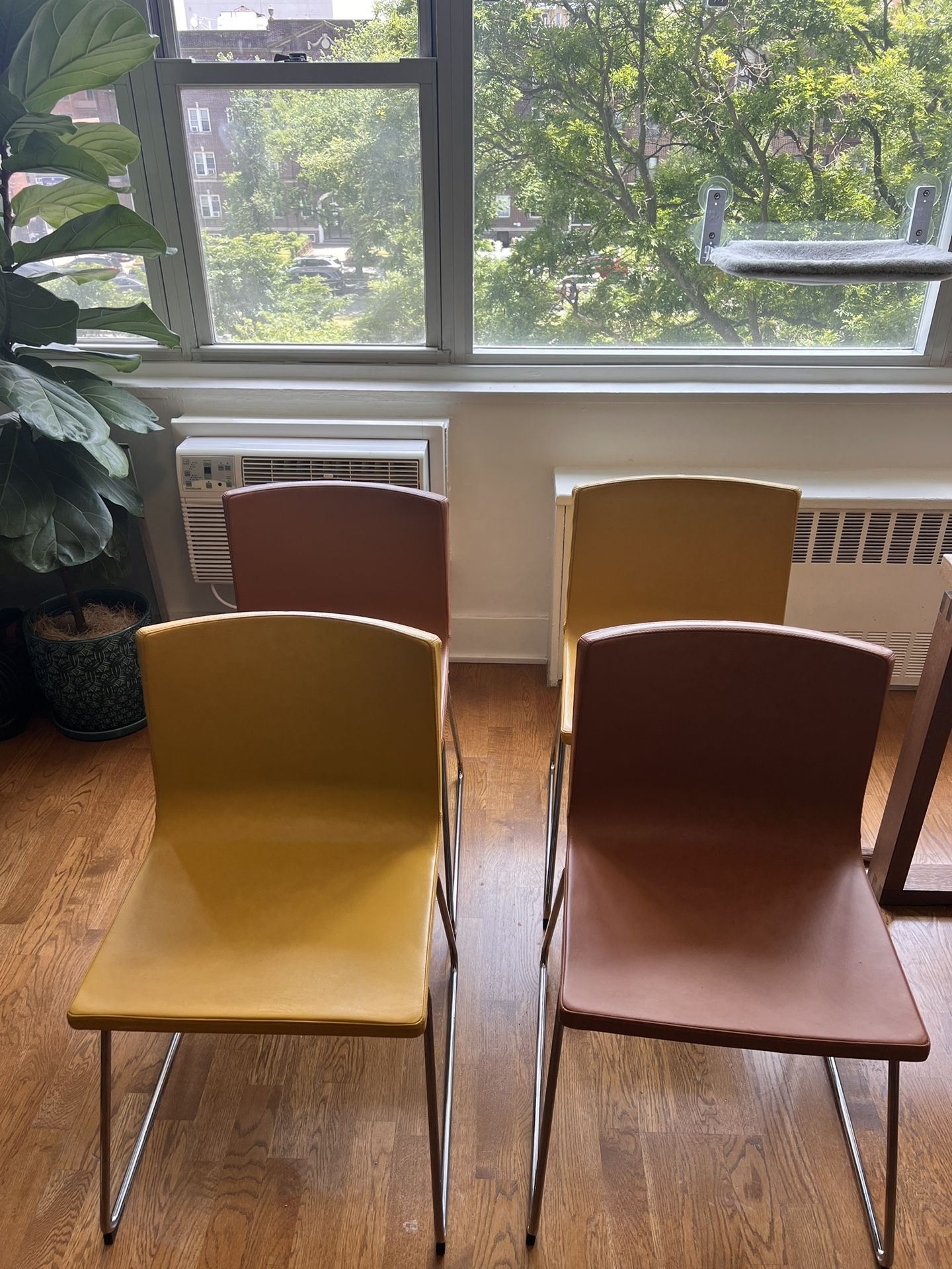 Ikea BERNHARD Chair, chrome plated/Mjuk golden brown