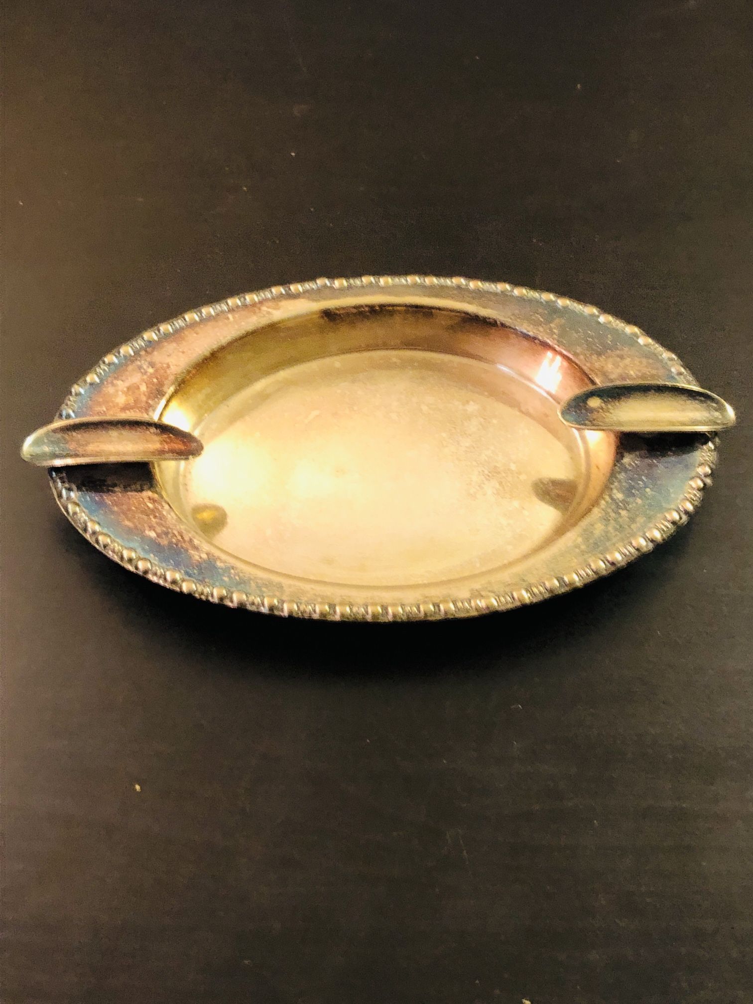 Very Nice SILVERPLATE Ashtray Made In England O