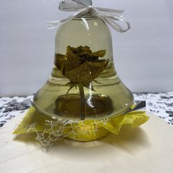 Gold Glitter Bell Rose Globe