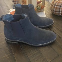 Mens Suede Boots 7.5 Gray 