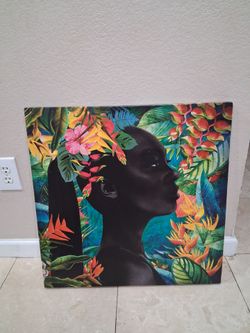 Tropical floral canvas Art
