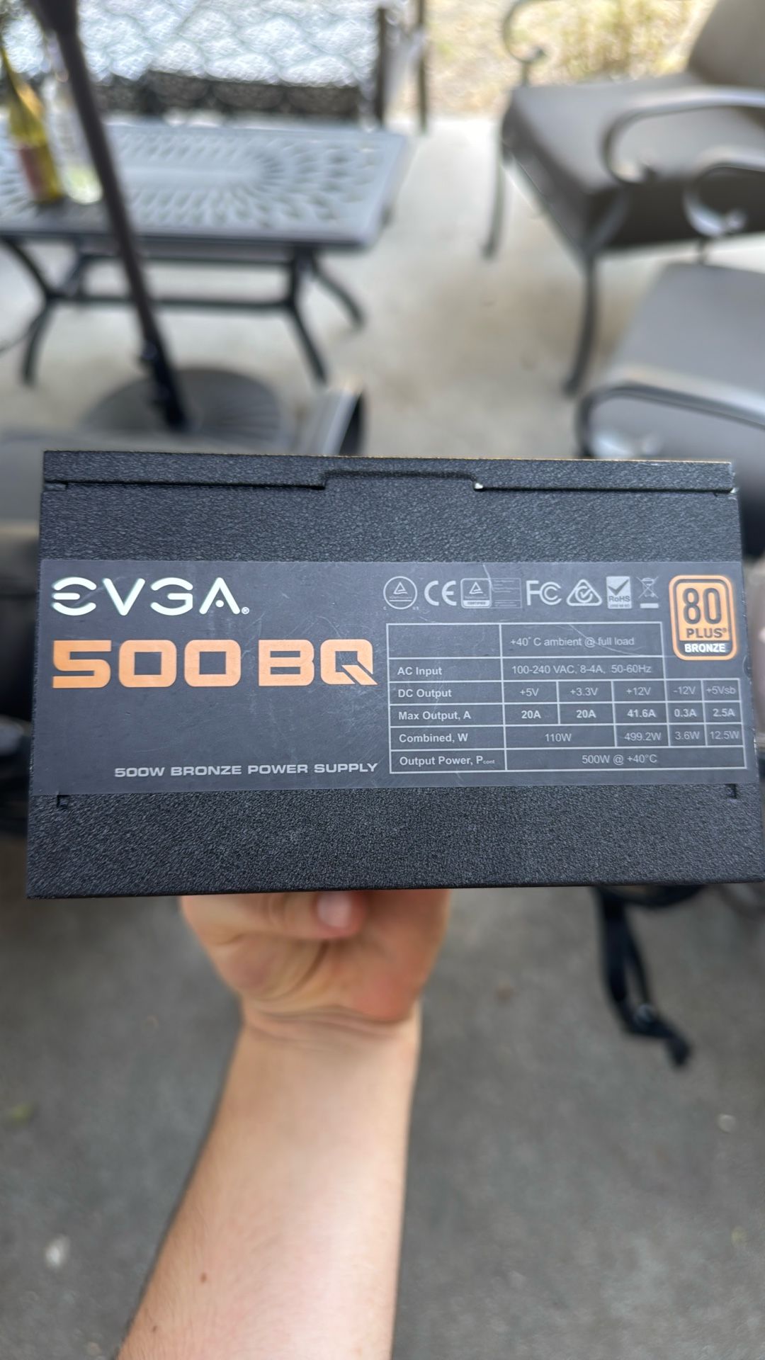 EVGA 500bq power supply