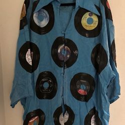Vintage Rare Shirt, Vinyl Record Print, Jazz Fest, Silky