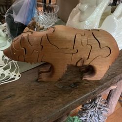Handmade Wood  Bear Puzzle 