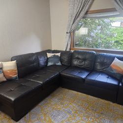 Sectional Couch with pull-out and Storage!