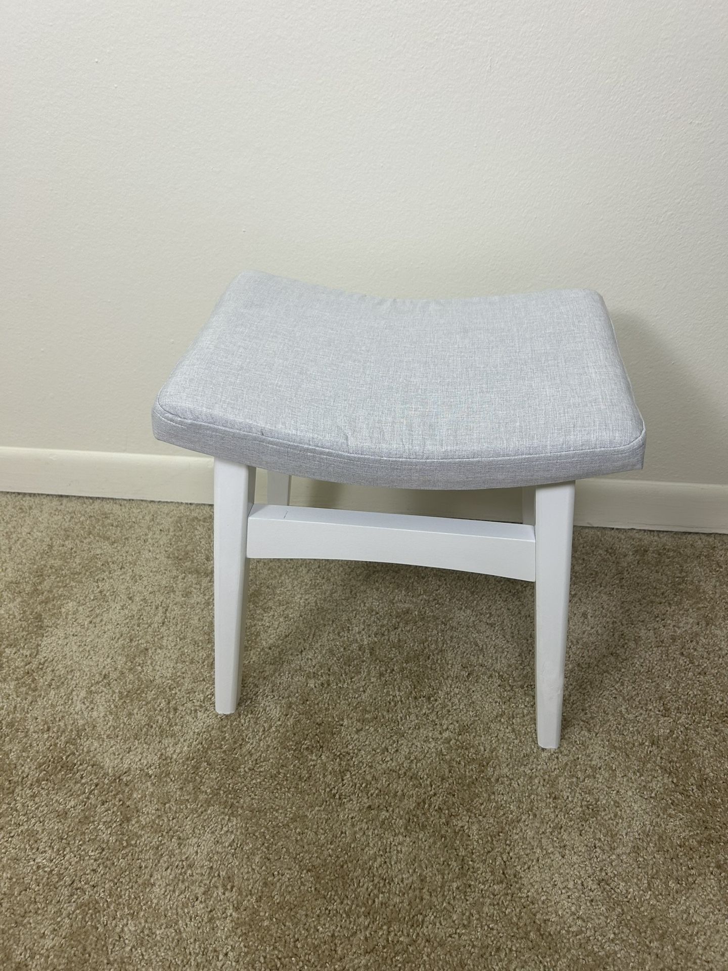 Vanity Stool, Saddle Cushion Foot Stool, Gray