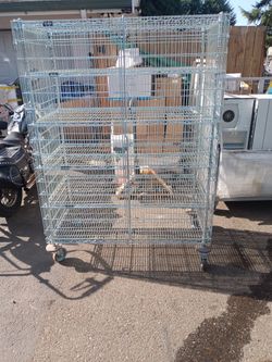 Portable Chrome Wire Rack w\6 tiers And Fully Enclosed