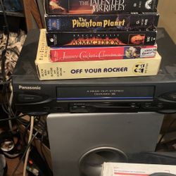 Deal Of The Century PANASONIC VHS HI-FI STEREO RECORDER AND 50 Top Good Movies On VHS Tapes Original Issues 