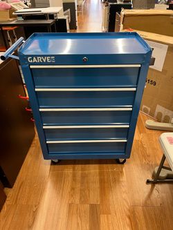 Garvee Blue Rolling Tool Cabinet