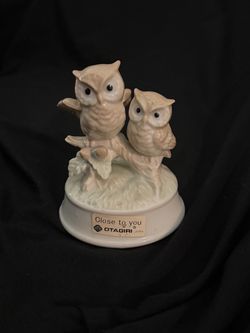 Otagiri Japan Owl Music Box Figurine