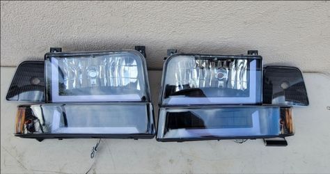 92-96 Ford F150 F250 F350 Bronco Headlights Luces Micas Calaveras Faros Faroles Focos Headlamps LED DRL
