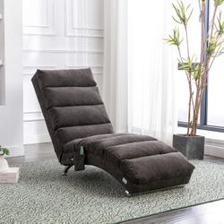 Lounge Indoor Chair, Electric Massage Recliner Chair, Sleeper Chair, Upholstered Lounge Sofa for Office Bedroom or Living Room (Dark Gray