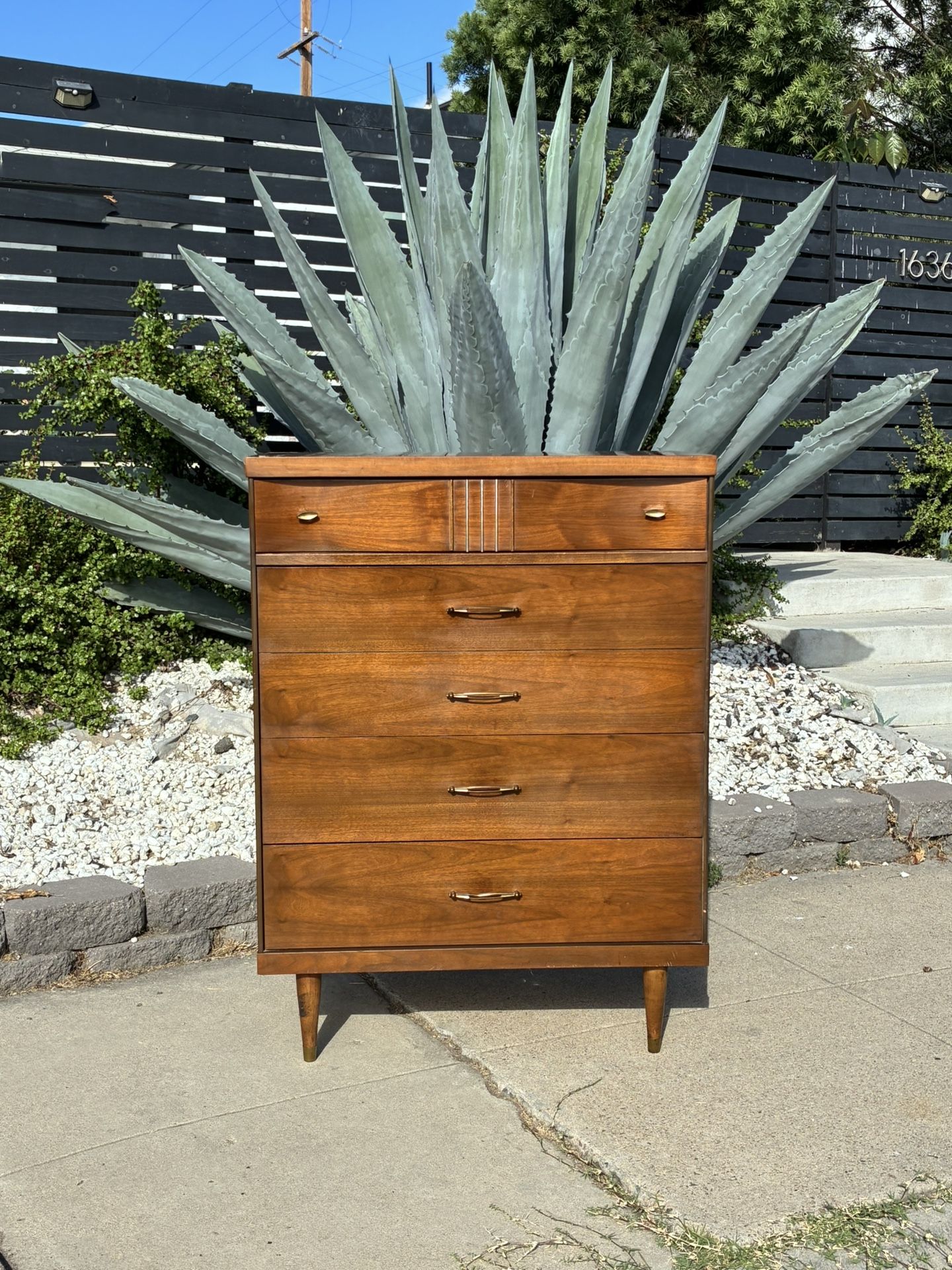 Mid Century Furniture Highboy Dresser 1960s MCM Bedroom Tall Dresser Chest of Drawers