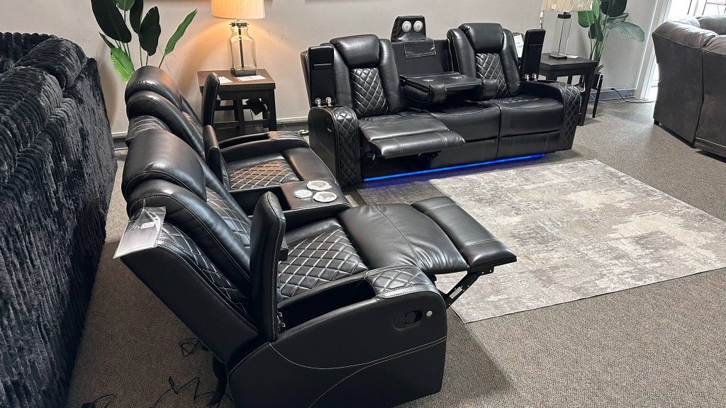 AP🎉 Black Reclining Sofa & Loveseat// Financing & Delivery Available