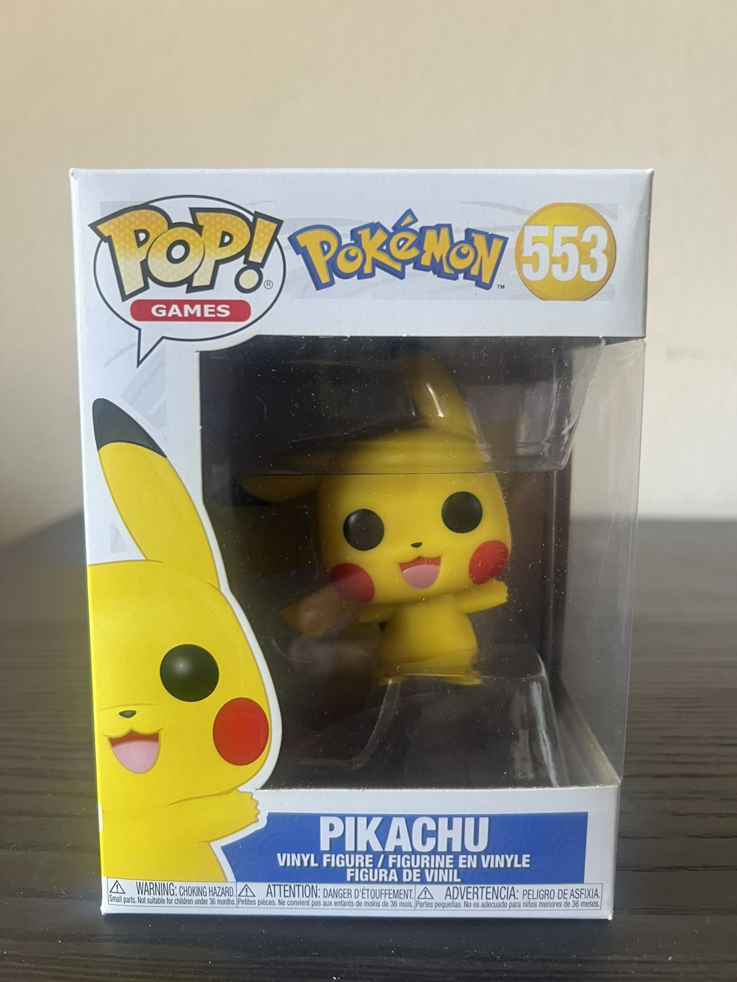 VAULTED Pikachu Waving Funko Pop #553 Games Nintendo Video Pokemon Vinyl Figure
