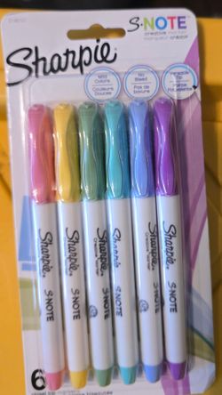 NEW Sharpie S-Note Creative Markers 6 Pack Assorted Colors