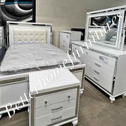 New 4pc  Bedroom Set In Box 📦 Buy Now Pay Later No Credit Needed $39 Down