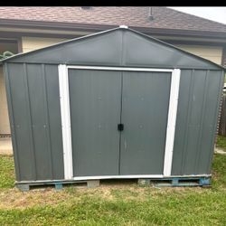 10-ft x 14 ft High Point Galvanized Steel Storage Shed