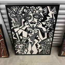 Allan Wash “Triangle” – Original Acrylic on Canvas (Framed) 40x30