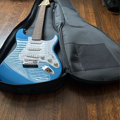 Blue Squier Electric Guitar 