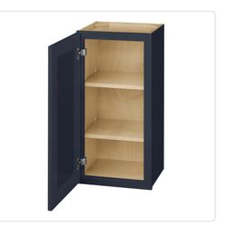 Hampton Bay Avondale 15 in. W x 12 in. D x 30 in. H Ready to Assemble Plywood Shaker Wall Kitchen Cabinet in Ink Blue