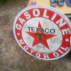 Large Texaco Gas & OiL Metal Sign or Large Coca-Cola Sign 