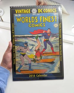 DC Comics Vintage Worlds Finest Comics 2018 Collection Calendar
