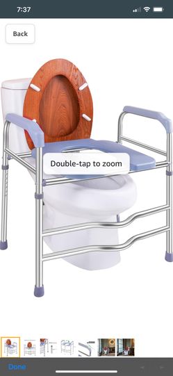 RMS Raised Toilet Seat - 5 Inch Elevated Riser with Adjustable Padded Arms