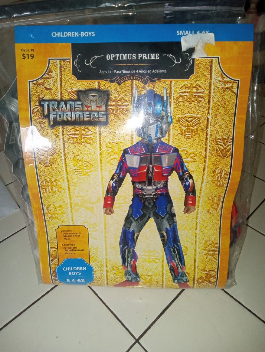 Transformers Halloween Costume Size 4-6X