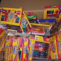 Box Full Of Markers Colors Crayon Glittes All For 50
