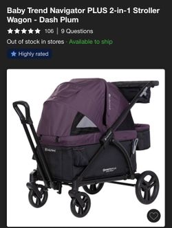 BabyTrend Navigator PLUS 2&1 Stroller Wagon NEW