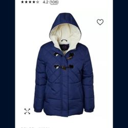 (Girls) Pink Platinum Puffer Jacket (XL)