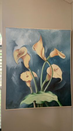 Flowers at night oil based painting