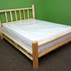 King Sized Log Bed Frame + Head/Footboard