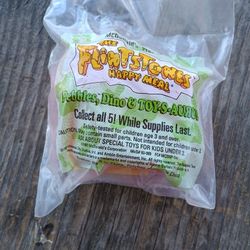 Vintage McDonalds Flintstones Happy Meal Sealed Toys Pebbles Dino Toy-s-aurus Fred