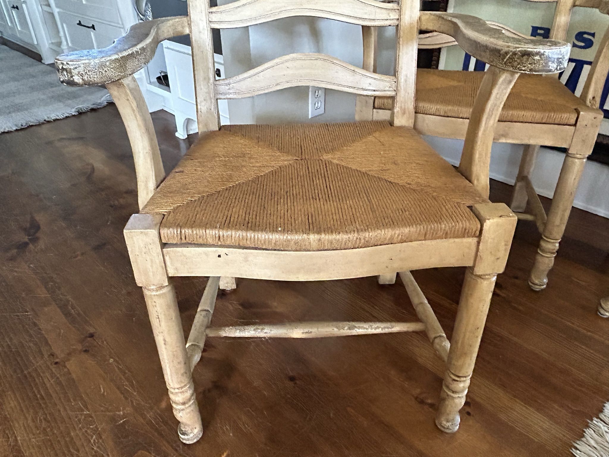 2 Ladder Back Chairs With Arms