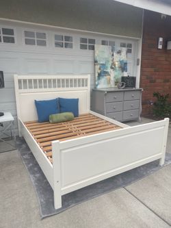 Ikea Brimnes full Bedframe with slats and brimnes nightstand