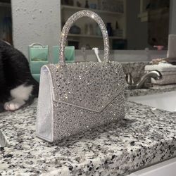 Rhinestone Embezzled Signature Clutch