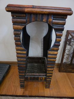 Tiki Burnt Bamboo Accent Table