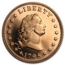 Floating hair library. 999% Copper Bullion coin