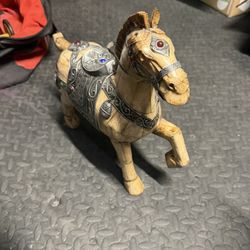 Antique Horse Made Out Of Bone Material