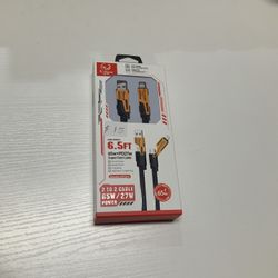 Phenix Black and Orange 6.5ft Fast Charging Cable