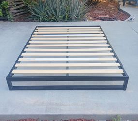 Full Size Bed Natural Wood Slats