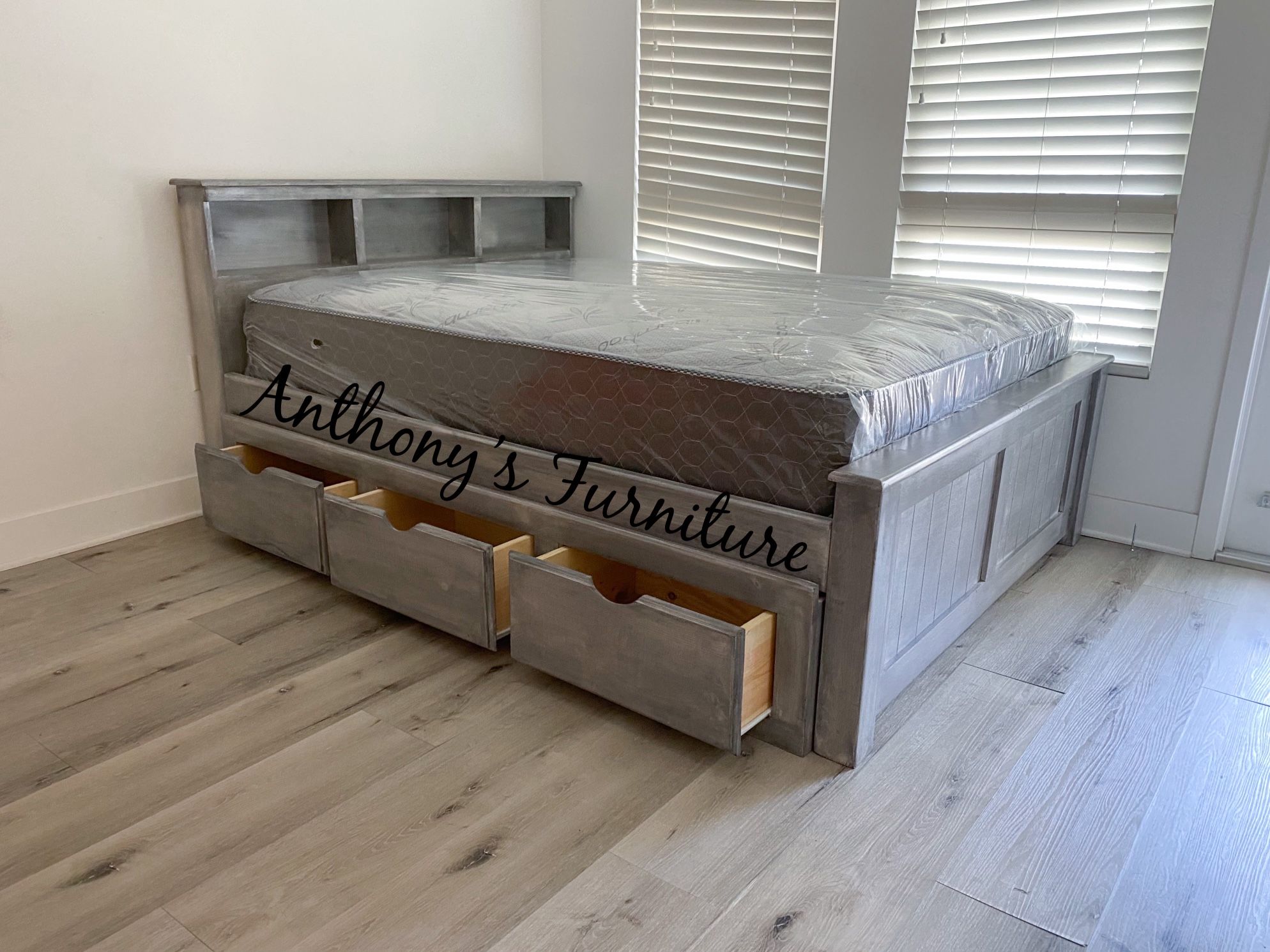 Queen Bed With Drawers And Mattress
