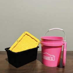 1 Lowes Mini Tote And 1 Mini Pink Bucket 