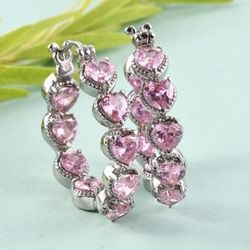 Pink Diamond Inside Out Hoop Earrings