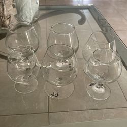 6 Small Glass Cups