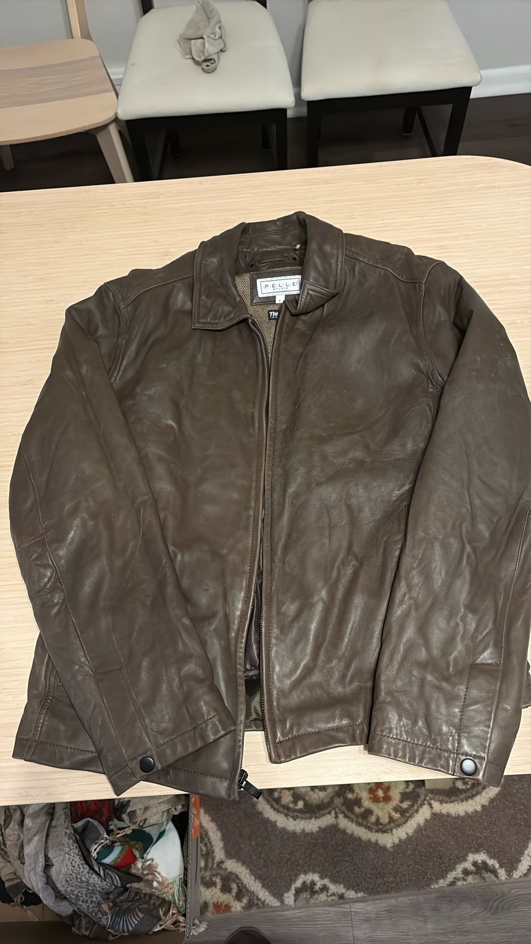 Used Brown Leather Jacket