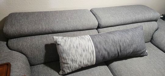 X-Long Decorative Pillow Lumbar Grey