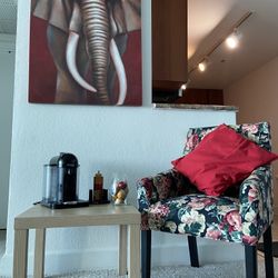 Ikea Chair And Table Side With Painting Art